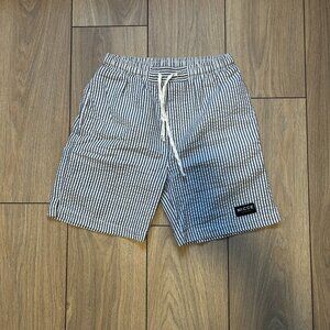 Nicce Blue & White Striped Shorts